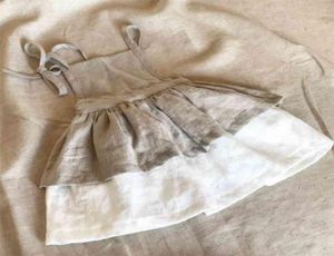 Estate coreano stile giapponese neonate abiti bambino ragazza vestito lino abiti vintage marchio di moda bambini 2105218733199