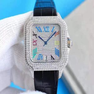 Full Diamond Women's Belt Watch Top Brand Luxury Leisure Leather Quartz Women's Watch Business Clock217K