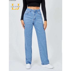 Damen-Jeans in Übergröße, weites Bein, hohe Taille, dehnbar, 175 cm hoch, kurvig, 100 kg, Jeanshose für Damen, gerade