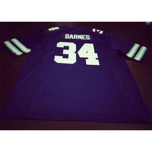 2324 Purple White #34 Alex Barnes Kansas State Wildcats Alumni College Jersey S-4xlor Custom Any Name eller Number Jersey