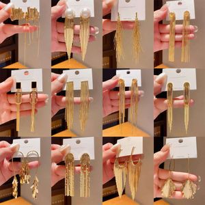 Needle Metal Tassel for Women with Exaggerated Design Sense Earrings, Personalized Fashion Earrings