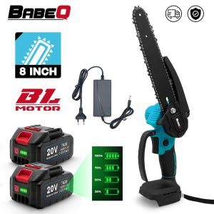 zagen Brushless Saw 8 Inch Electric Chain Saw Cordless Handheld Pruning Saw With Lithium Battery Woodworking Garden Power Tools