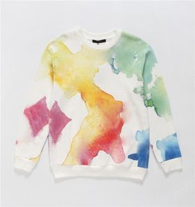 2021ss Frankreich Luxus Designer Herren039s Hoodies Sweatshirts L Home TieDye Aquarell Rendering Bunter Rundhalspullover Fas4584762