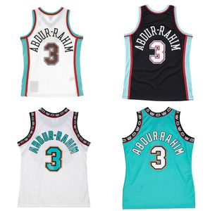 ステッチされたバスケットボールジャージ＃3 Shareef Abdur-Rahim 1996-97 98-99 00-01 Mesh Hardwoods Classics Retro Jersey