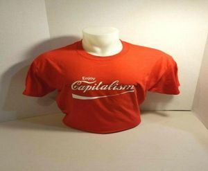 Men039s t Shirts Enjoy Capitalism with a Coke Flare Funny Red w White Tee Shirt3635682