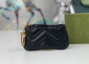 Mulheres Designer Carteiras Luxurys Marmont Coin Bolsa de Mulher de Alta Qualidade Famoso Estilista de Moda Zig Zag Pequeno Titular de Cartão com Letras de Metal Dourado Mark