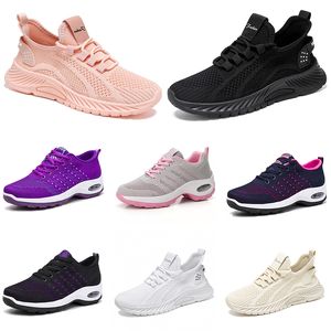 New Men Women Hiking Running Flat Shoes Soft Sole Fashion Purple White Black Comfortable Sports Color Blocking Q4 GAI sport