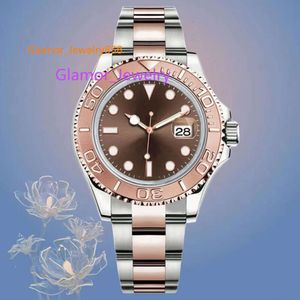 AAAAA Designer för 8215 högkvalitativ rörelse 40mm Brown Dial Waterproof Sapphire Glass Ceramic Bezel Clean 904L Steel Mens Watch With Box