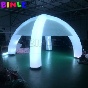 wholesale Giant 10m inflatable spider tent with RGB colorful led lights 4 legs arched Canopy Gazebo Marquee dome for Market/party/cinema wedding decoration