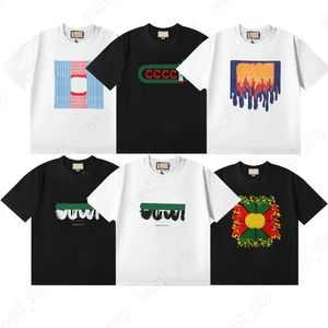 Tasarımcı Yaz Erkek Tişörtleri Yaz Tişört Lüks Klasik Mektup Tshirts Basit Geometri Giyim