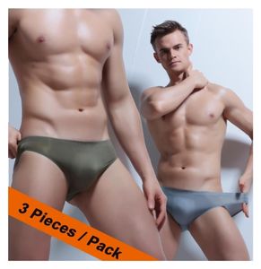 Men Briefs Sexy Transparent Low Waist Ice Silk Underwear XXXL Penis Nylon Bikini Mens Pouch Seamless 2011125977735