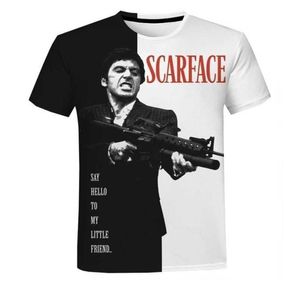 Film 3D Stampa Tshirt Uomo Donna Estate Moda Casual Cool Tee Tops Tony Montana Stampa Harajuku Streetwear T Shirt 2103297013875