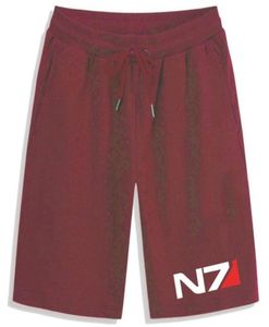 Men039S Shorts Summer Mass Effect N7 Logo Print Custom Made Brand Solid Color Man Loose Leisure Formella män Short1893333