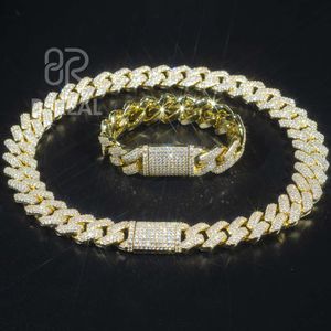 Custom 10k Solid Gold Cuban Bracelet Vvs Moissanite Diamond Tester Pass Ice Out Hip Hop 14k Real Gold Chain Customized Size