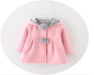 Baby Girls Coat Zima Spring Baby Dziewczynka Kurtka płaszcza Rabbit Ucha Bluza Bluza swobodna odzież wierzchnia dla dziewczyn ubrania 3328421
