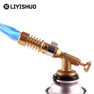 Tips Portable Gas Torch Flame Gun Blowtorch Copper Flame Butane Gasburner Lighter Heating Welding for Outdoor Camping Bbq Spray Gun