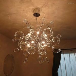 Pendant Lamps Nordic Led Home Decoration Chandelier Modern Sea Urchin Dandelion Ceiling Lamp Glass Lampshade Dining Room Bedroom Light