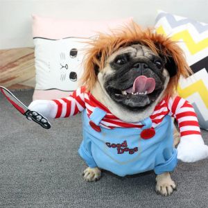 Jackor Fashion Halloween Dog Costumes Funny Pet Clothes Cat Cowboy Rider Outfit For Small Medium Large Bulldog Christmas Knight Cosplay