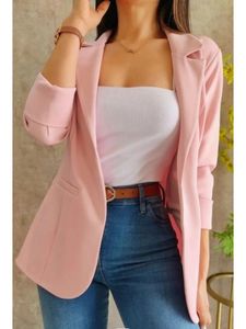 Frauen Mode Elegante Casual Solide Blazer Mantel Herbst Vintage Formale Business Chic Anzug Jacken Weibliche Oberbekleidung Kleidung 240226