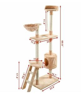 Scratchers 60quot Zoll Kitten Pet House Hängematte Cat Tree Tower Condo Scratcher qylDZJ bdenet7144135