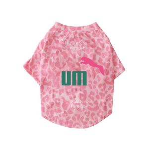 Vestiti per cani firmati Abbigliamento per cani in cotone Camicie semplici per cuccioli Stampa Camicia per cani Morbida e traspirante Maglietta per cani leopardo rosa per cani di piccola taglia Cuccioli Gatti Ragazza Ragazzo S A639