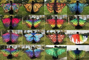 Kobiety Butterfly Wing Large Fairy Cape Scarf Bikini Cover Up Chifon Gradient Cover Up Shawl Wrap Peacock Sarong 16 Colors4192747