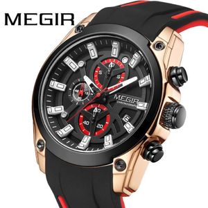 Silikonowy chronograf kwarc Mężczyźni oglądają Masculino Masculino Watches Clock Gents militar reloJ hombre na rękopis 195h