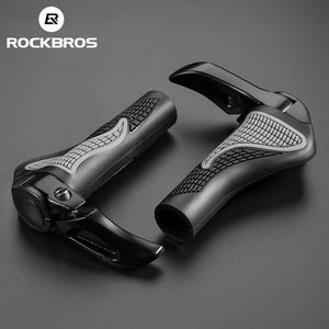 ROCKBROS MTB Manopole per bicicletta Corna Shofar Vice Manopole per manubrio Ciclismo Antiurto Manopole per bici antipolvere Gomma bilaterale bloccato 240223