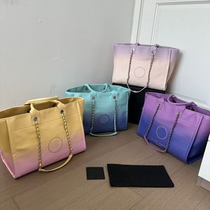 38cm sacos de designer mulheres tote saco de praia verão cor saco de compras lona de couro mulheres grandes bolsas de couro sacos de ombro bolsa crossbody qualidade superior