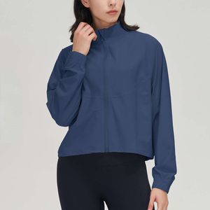 lu align align outfit women yoga ronning jacket leise sports crop coat with zipperカジュアルソリッドカラールーズジムスウェットシャツスポーティーアウトウェアジョガーグリーlu-08 2024