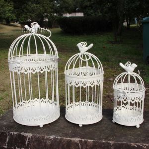 Kafesler Demir Metal Kuş Kafesi Beyaz Kuş Kafesi Dekorasyon Asma Sak Tenceresi Etli Düğün Mum Tutucu Takı