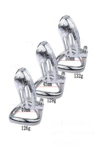 Stainless Steel Penis Cage Cock Lock Device,40 mm/45 mm/50 mm size Rings Cock Cage Metal Cage BDSM Sex Toys For Men3986896