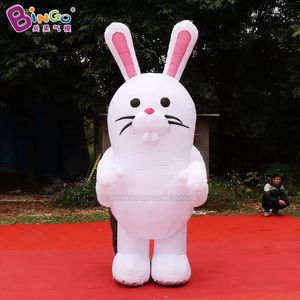 wholesale 1.3x1.3x3M Height Outdoor Giant Inflatable Animal Rabbit Cartoon Bunny Model With Air Blower For Event Advertising Party Decoration Toys Sports