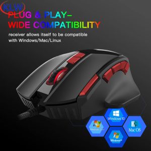 Mouse GM28B Mouse cablato RGB Ergonomia regolabile Cavo USB 3200 dpi Mouse da gioco ottico per PC Computer 10 pulsanti Mouse da gioco Gamer