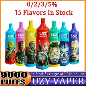 Original VAPER uzy 9000 puff Disposable E Cigarettes With Verified Code 0% 2% 3% 5% Rechargeable Battery 18ml Device Vape Pen