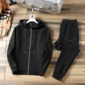 Men's Hoodies Sweatshirts spring and autumn casual sportswear set mens fashion sweater hooded two-piece set large European fashion