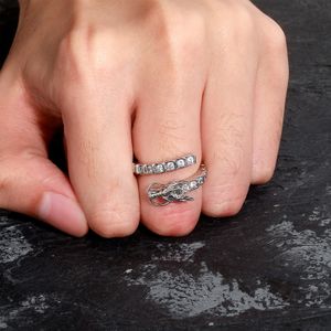 Модная вещь S925, серебряное Китайское шикарное трехмерное кольцо с бриллиантом Mozang в форме дракона, открытое кольцо в китайском национальном стиле в стиле хип-хоп для мужчин и женщин