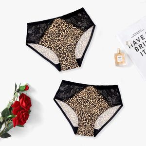 Calcinha feminina Trufeeling 2 pçs / lote Mulheres Plus Size Calcinha de Alta Qualidade Briefs Sexy Underwear Seamless Leopard Lingerie L XL 2XL 3XL 4XL