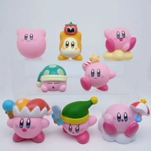 8 pçs conjunto kirby anime jogos kawaii dos desenhos animados kirby waddle dee doo pvc figura de ação bonecas coleção brinquedos para crianças presentes aniversário