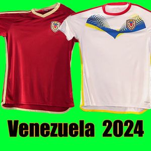 Thailand Quality Copa 2024 Venezuela Soccer Jerseys 2024 Home Red Away White Football Kits National Soccer Team Soccer Shirts Män och barnuppsättningar