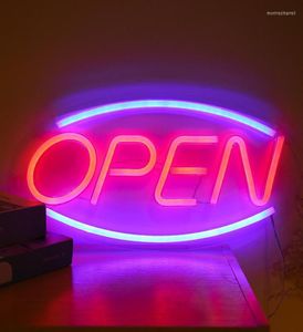 Nattlampor öppna LED Neon Light Wall Hanging Sign Bar Room Party Club Office Decoration Lamp Colorful5855299