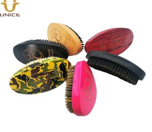 Wave Hair Brush MOQ 100 pcs Amazon Custom LOGO Boar Bristles Curved Palm Brushes RedPinkBlackCamouflageWooden6320771