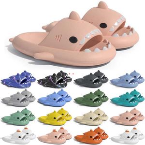 Kostenloser Versand Designer Shark Slides Sandale Slipper Sliders für Männer Frauen Sandalen Slide Pantoufle Pantoffeln Herren Hausschuhe Trainer Flip Flops Sandles color69