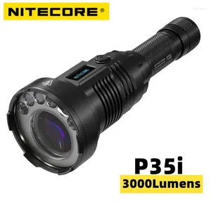 Latarki pochodnie Nitecore P35i Latarka Dwukośliwna Dwukometrowa 1650m USB-C ładowanie LEP 3000LM Polowanie pochodni z baterią RSW2I