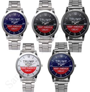 Donald Trump 2020 handledsklockor Men039S kvarts armbandsur Keep America Great Letter Metal Strap Retro Watch Trendy Casual Watch4214366