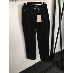 Jeans da donna di marca Abbigliamento Lettera Roll Pantaloni Gamba Pantaloni da donna Pantaloni larghi a vita alta per ragazze Dicembre 08 Caldo