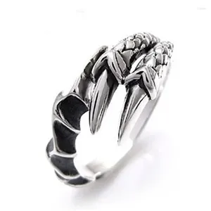 Cluster Ringe Kleiner Finger Schwanz Ring Herrenschmuck Mode 925 Silber Männlich Vintage Personalisierte Drachenklaue Offenes Zubehör