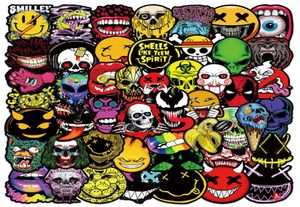 50pcs Spooky Cadılar Bayramı Sticker Day Yüz Graffiti Çıkartmaları DIY Bagaj Dizüstü Bilgisayar Skatoward Motosiklet Bisiklet Stickers3044662