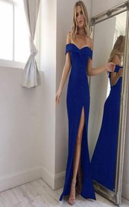 Casual Dresses Summer Elegant Party Evening Sexy Blue Slim Maxi Dress Slash Neck Off Shoulder Wedding Guest For Women3150568