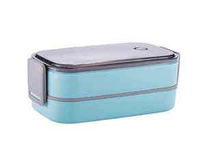 Set di stoviglie DoubleLayer Bento Lunch Box Contenitori a tenuta stagna per adulti e bambini Utilizzabili nel microonde BPA5127675